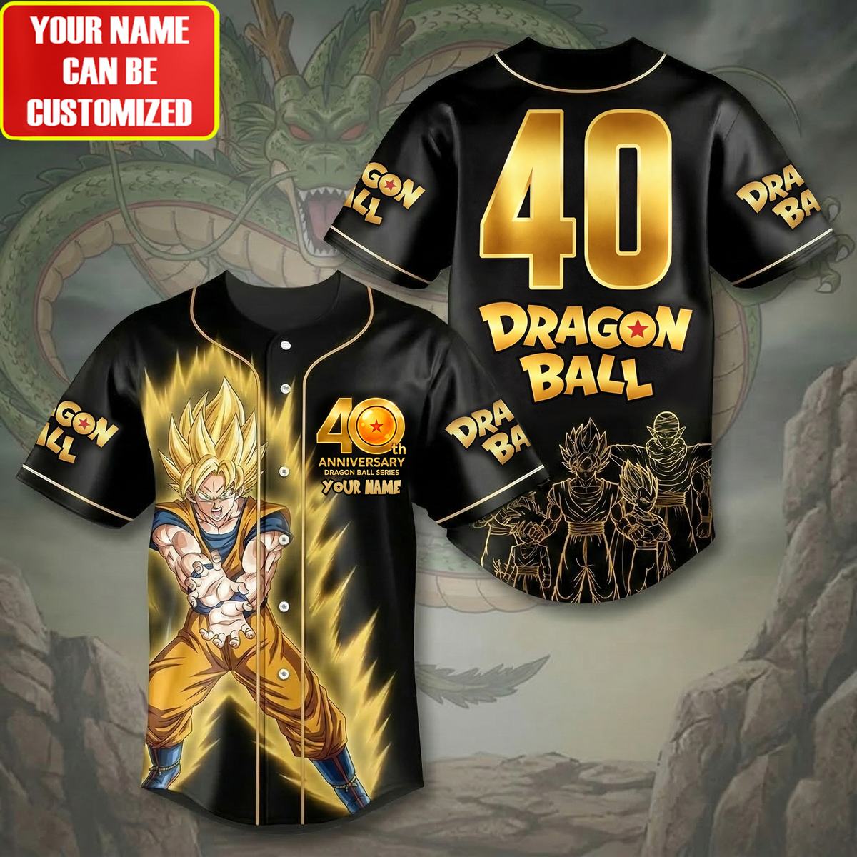 40th Anniversary - Personalized Seven Balls Baseball Jersey