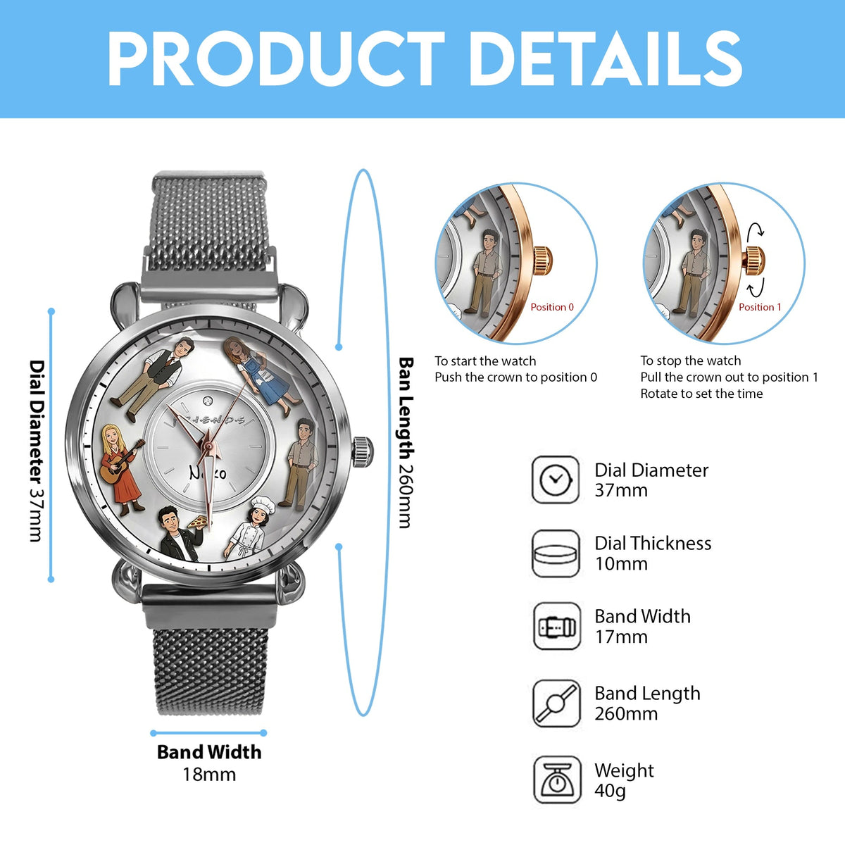 Classic Sitcom Central Perk - Personalized Christmas Film Women Hand Watch