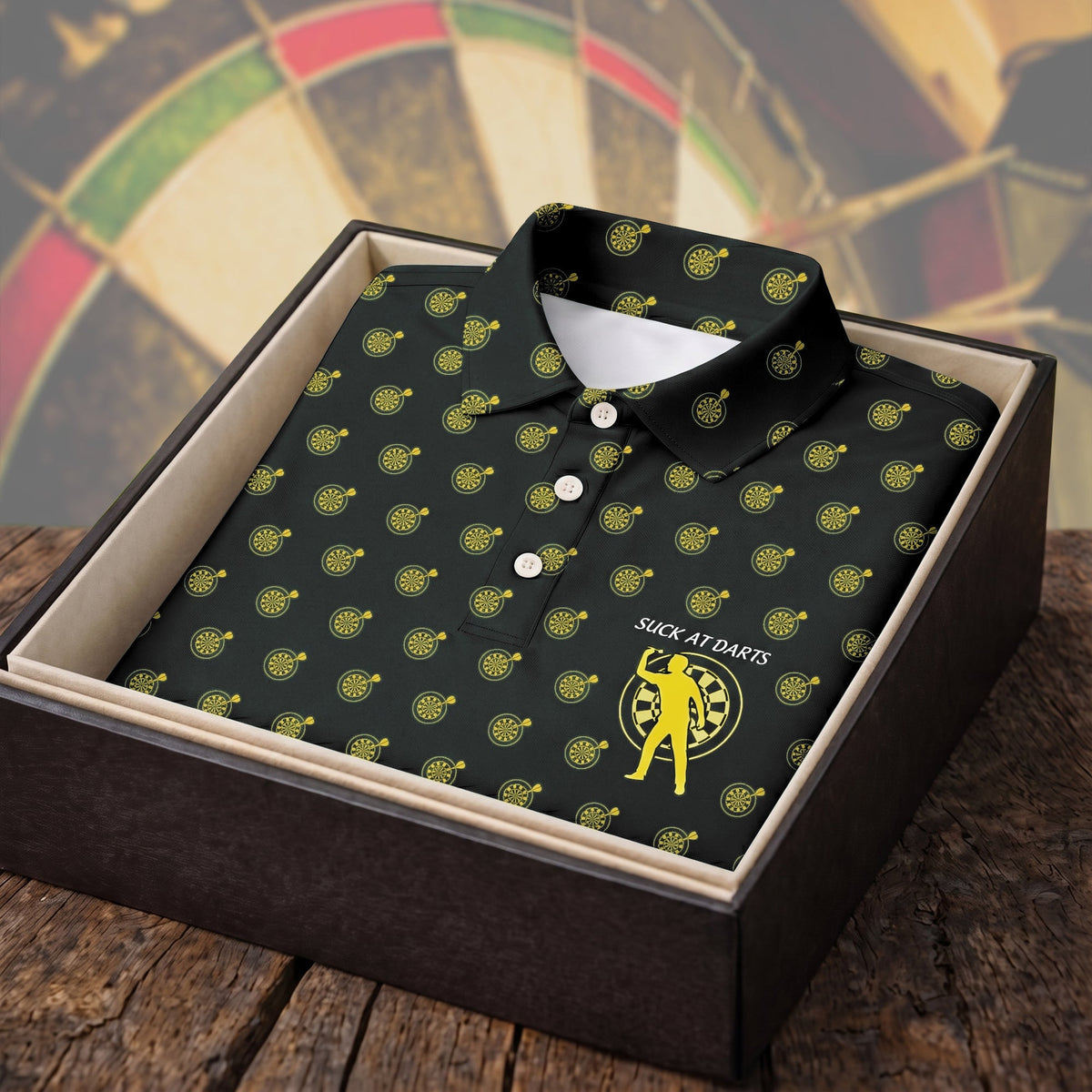 Funny Darts Polo Shirt – “Suck At Darts” Graphic Darts Polo, Casual Sport Gift