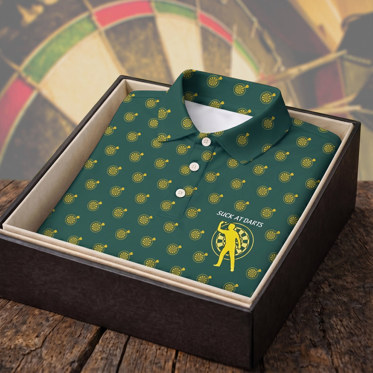 Funny Darts Polo Shirt – “Suck At Darts” Graphic Darts Polo, Casual Sport Gift