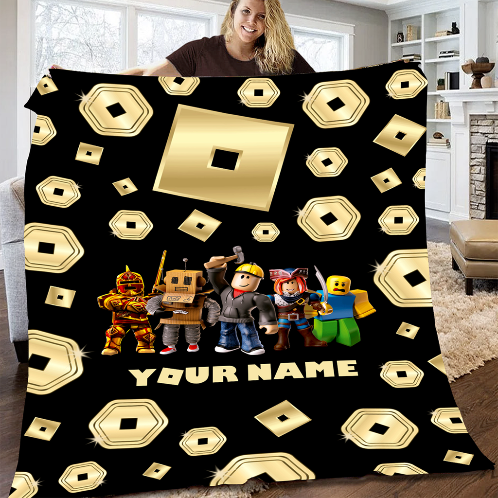 Build Your World – Personalized Gamer Custom Name Blanket
