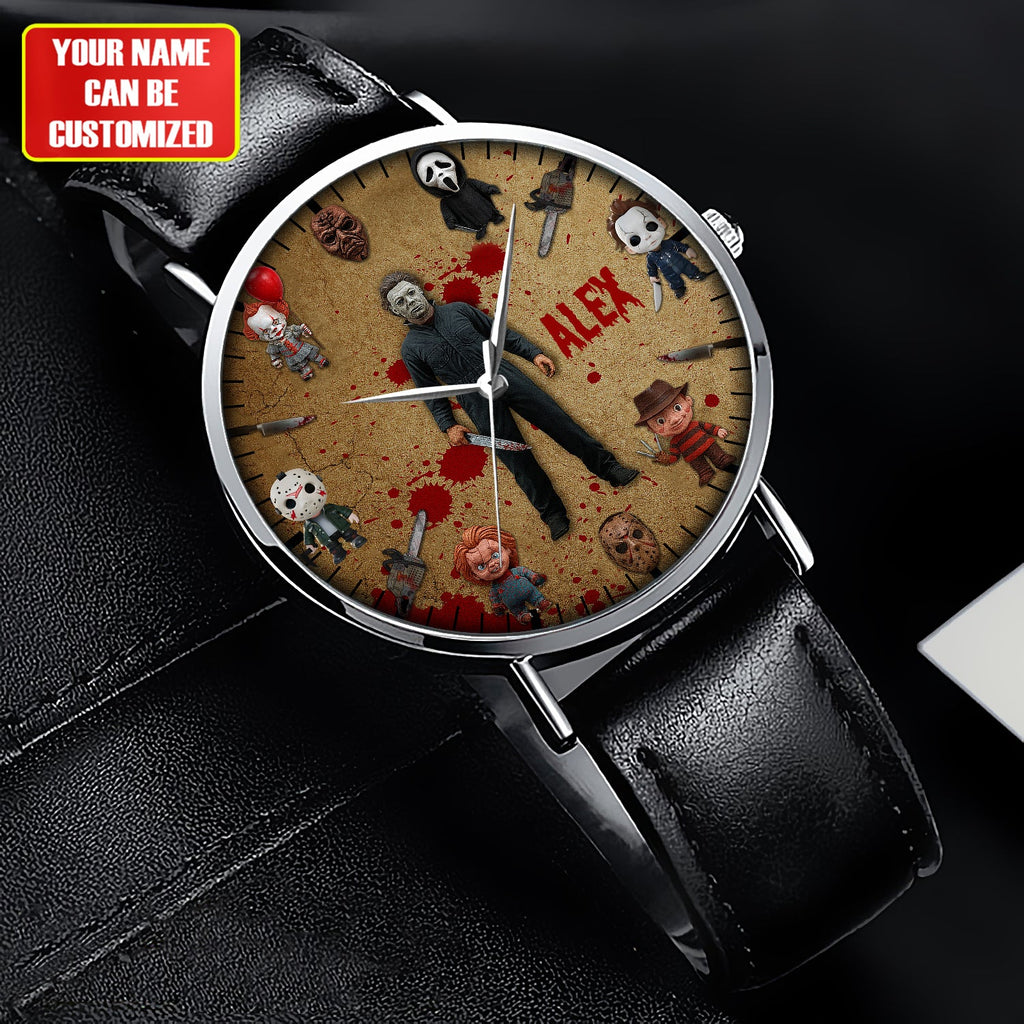 Horror Icons - Personalized Horror Character Leather Watch