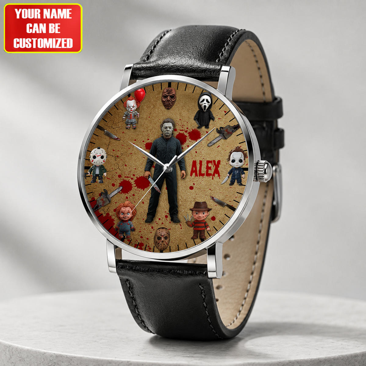 Horror Icons - Personalized Horror Character Leather Watch