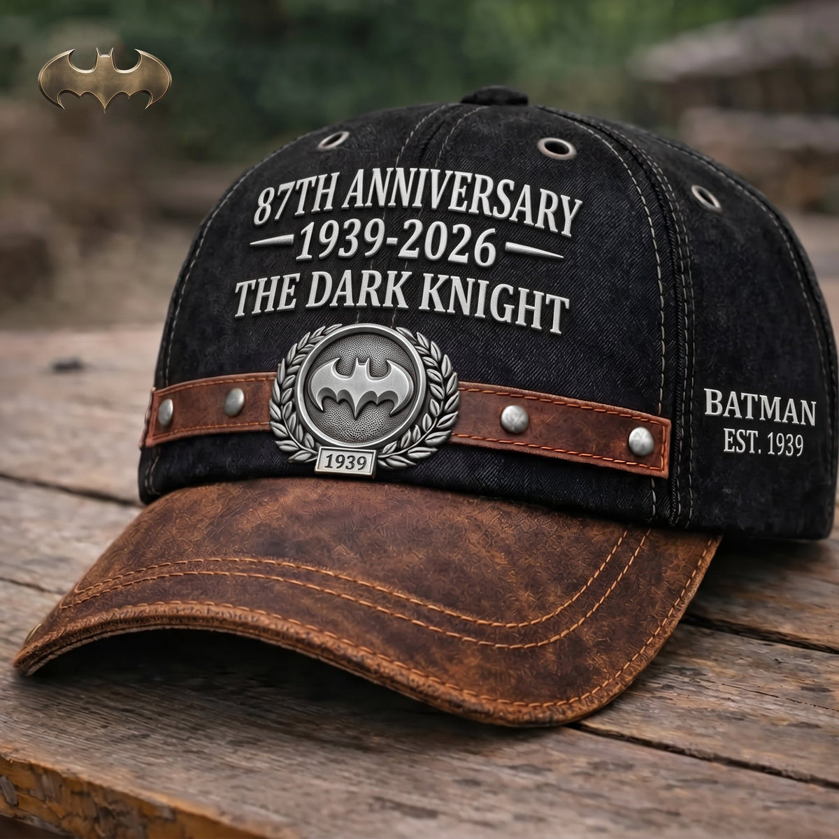 Dark Knight 87th Anniversary Cap – Vintage Black Brown Collector Hat