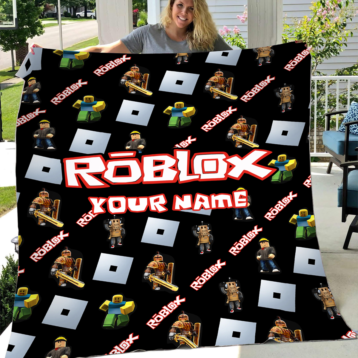 Block-Style Gaming - Personalized Name with 3D Game Characters Print