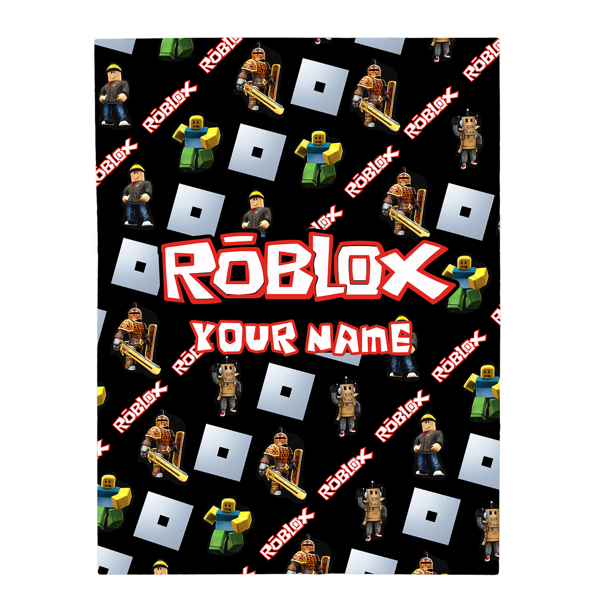 Block-Style Gaming - Personalized Name with 3D Game Characters Print