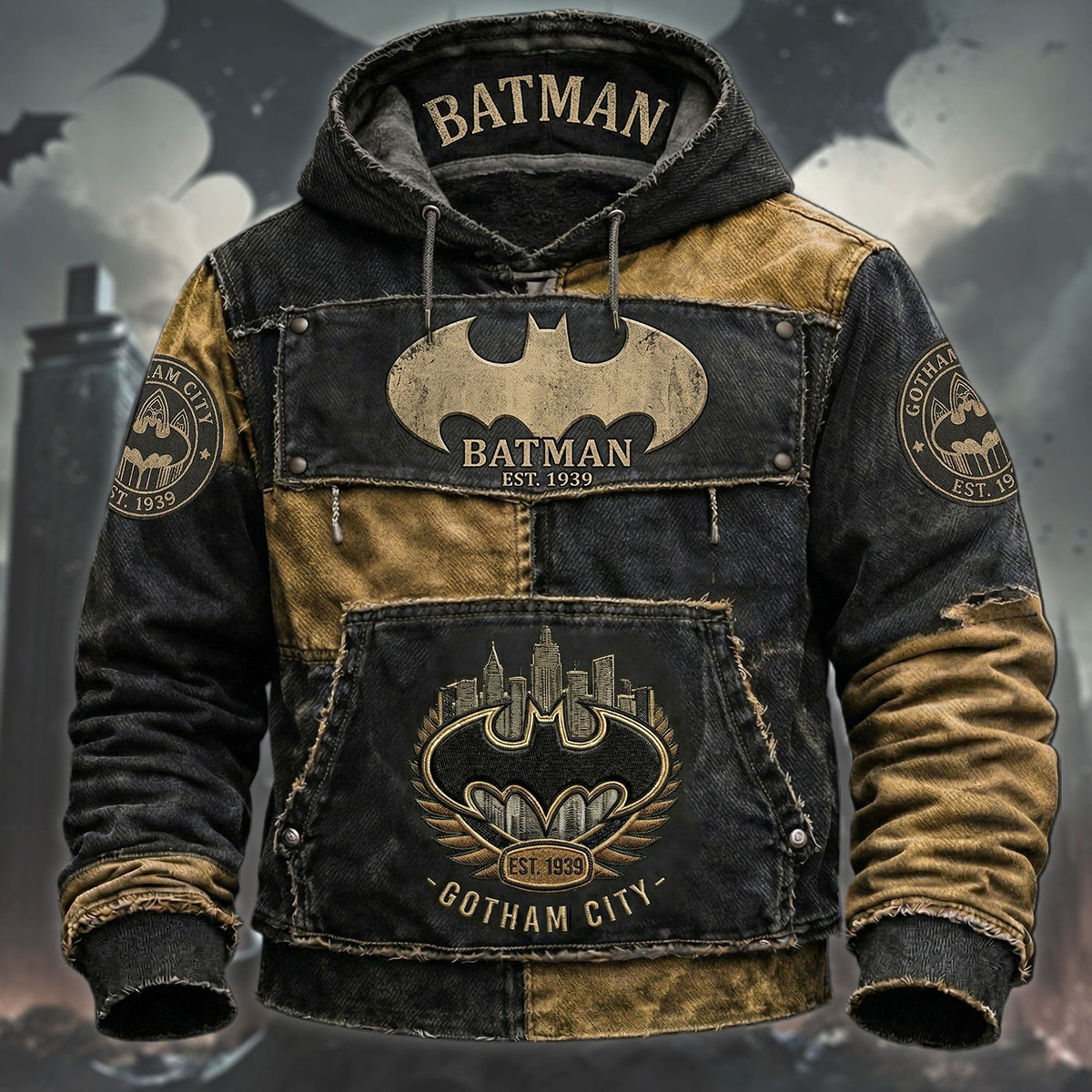 Dark Knight  –  Personalized City Protector Bat-Themed Hoodie