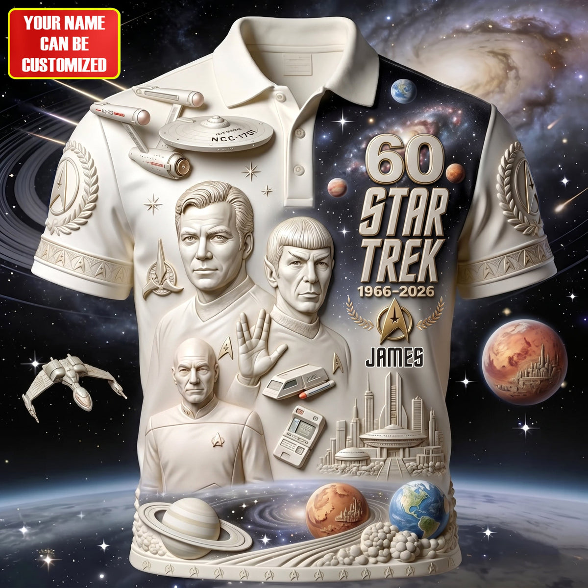 Space Frontier 60th Anniversary - Personalized Star Fleet Polo Shirt