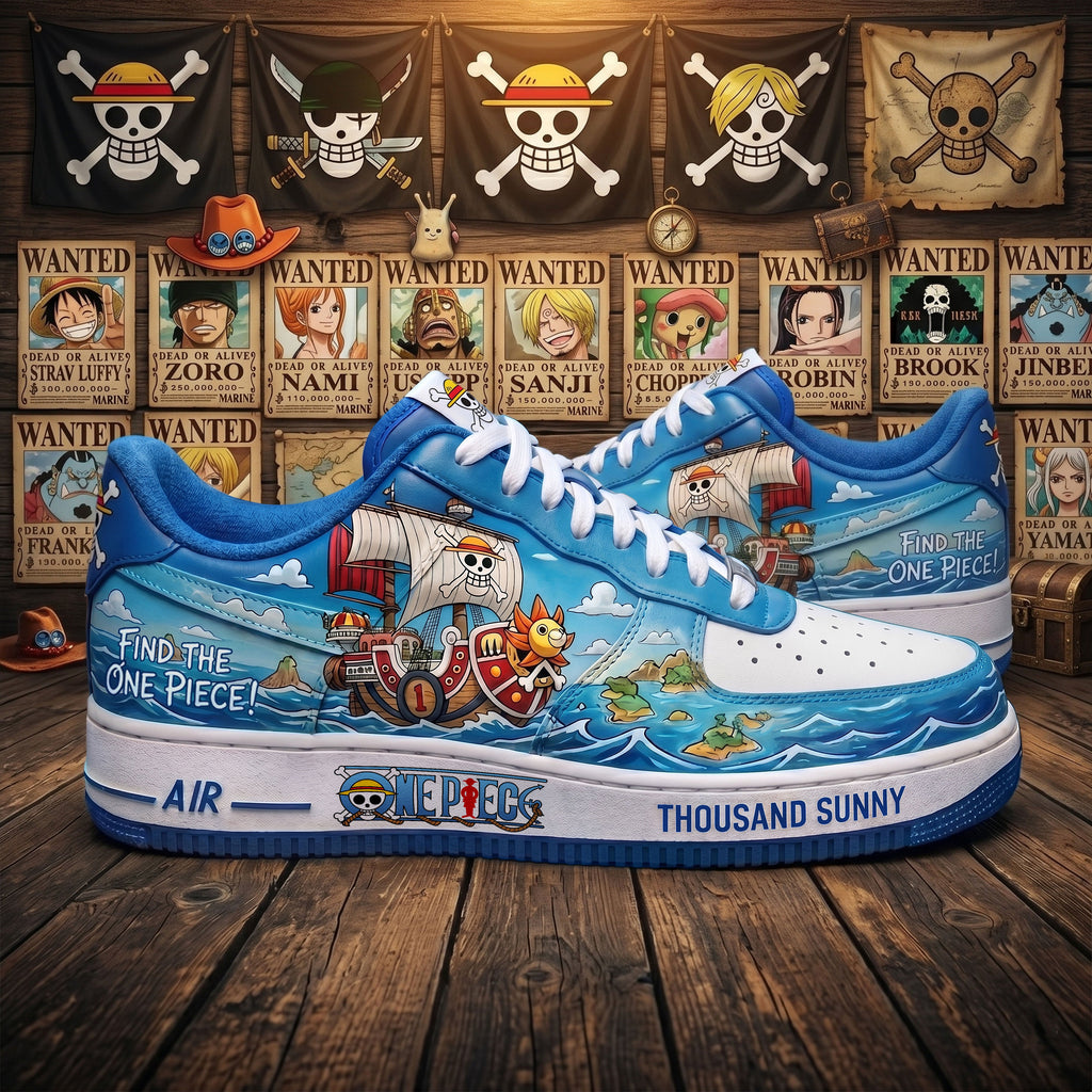 Blue Ocean Adventure Custom Sneakers - Custom Character Low Top Streetwear Shoes