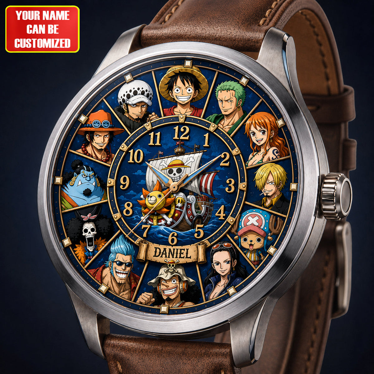 Personalized Pirate Crew Luxury Leather Strap Watch