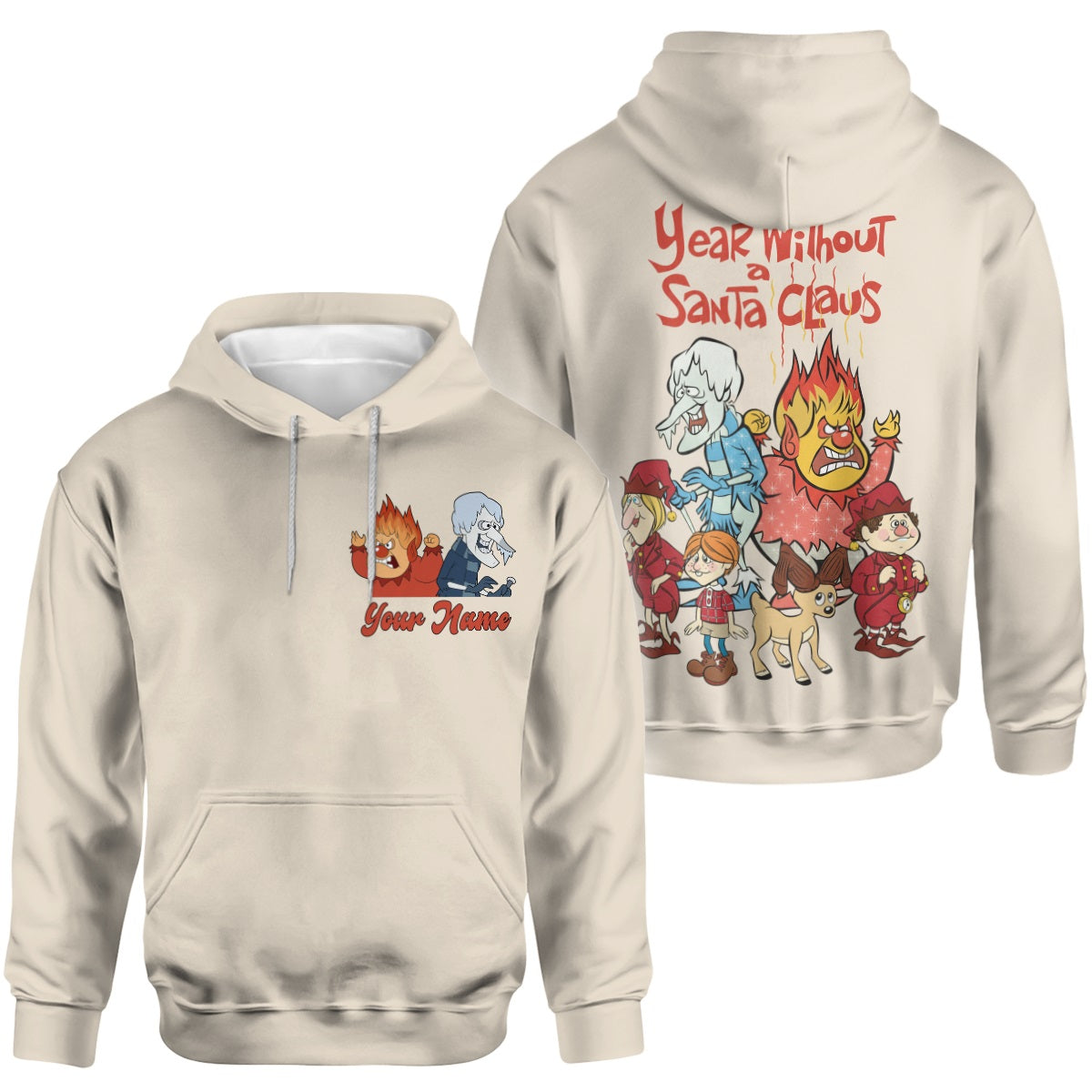 Christmas Fire And Ice Character - Personalized Fire And Ice All Over Shirt