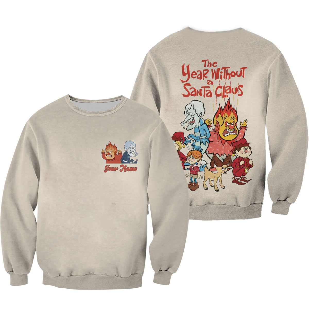 Christmas Fire And Ice Character - Personalized Fire And Ice All Over Shirt