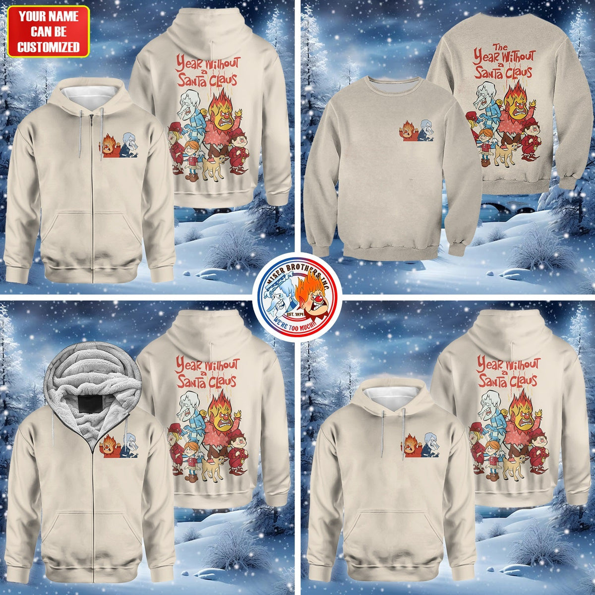 Christmas Fire And Ice Character - Personalized Fire And Ice All Over Shirt