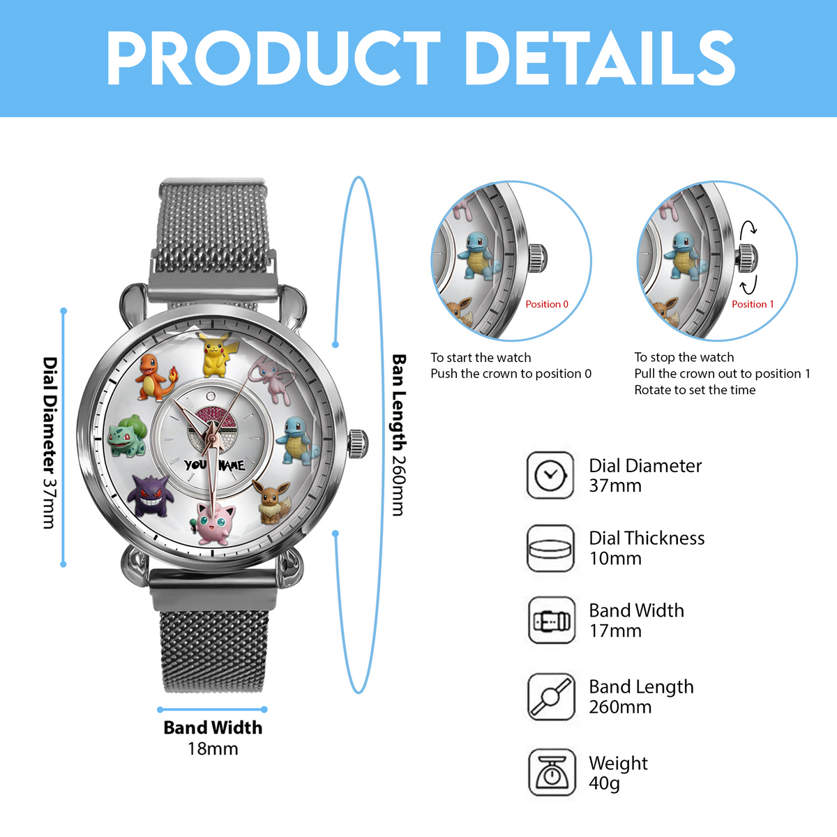 Cute Monster - Personalized Monster Trainer Women Hand Watch