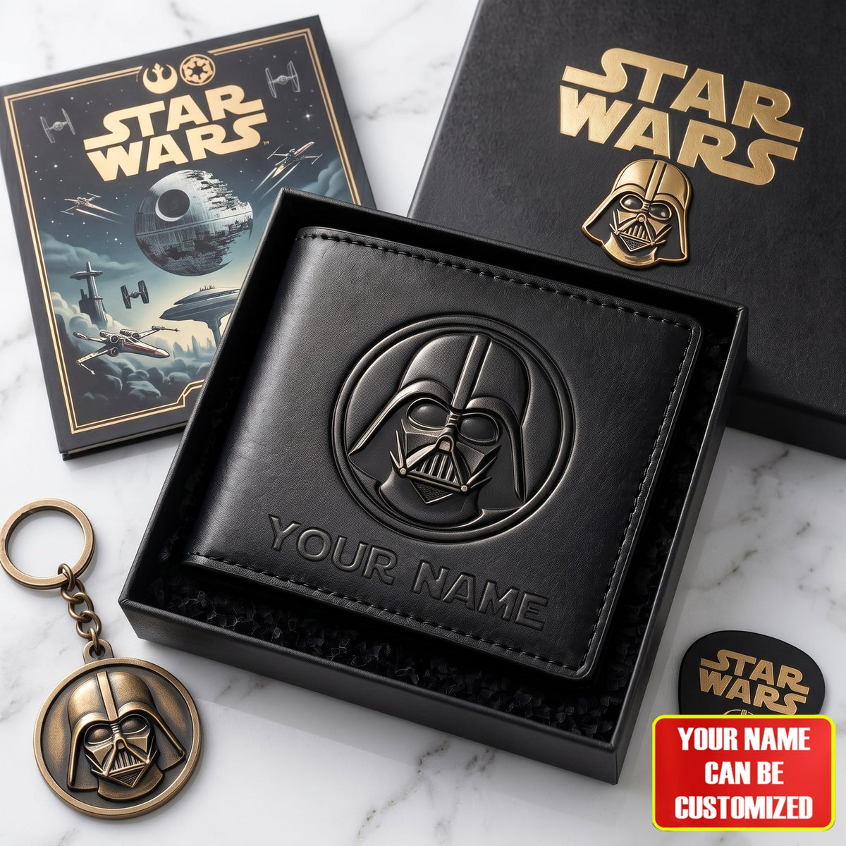 Dark Side - Personalized The Force Leather Wallet
