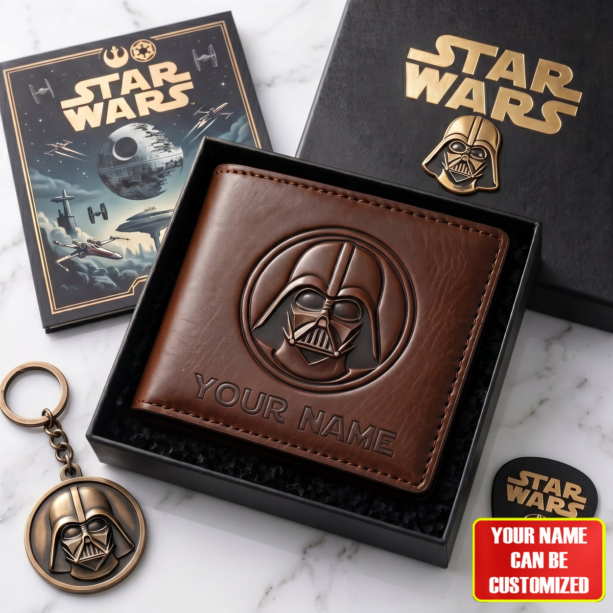 Dark Side - Personalized The Force Leather Wallet