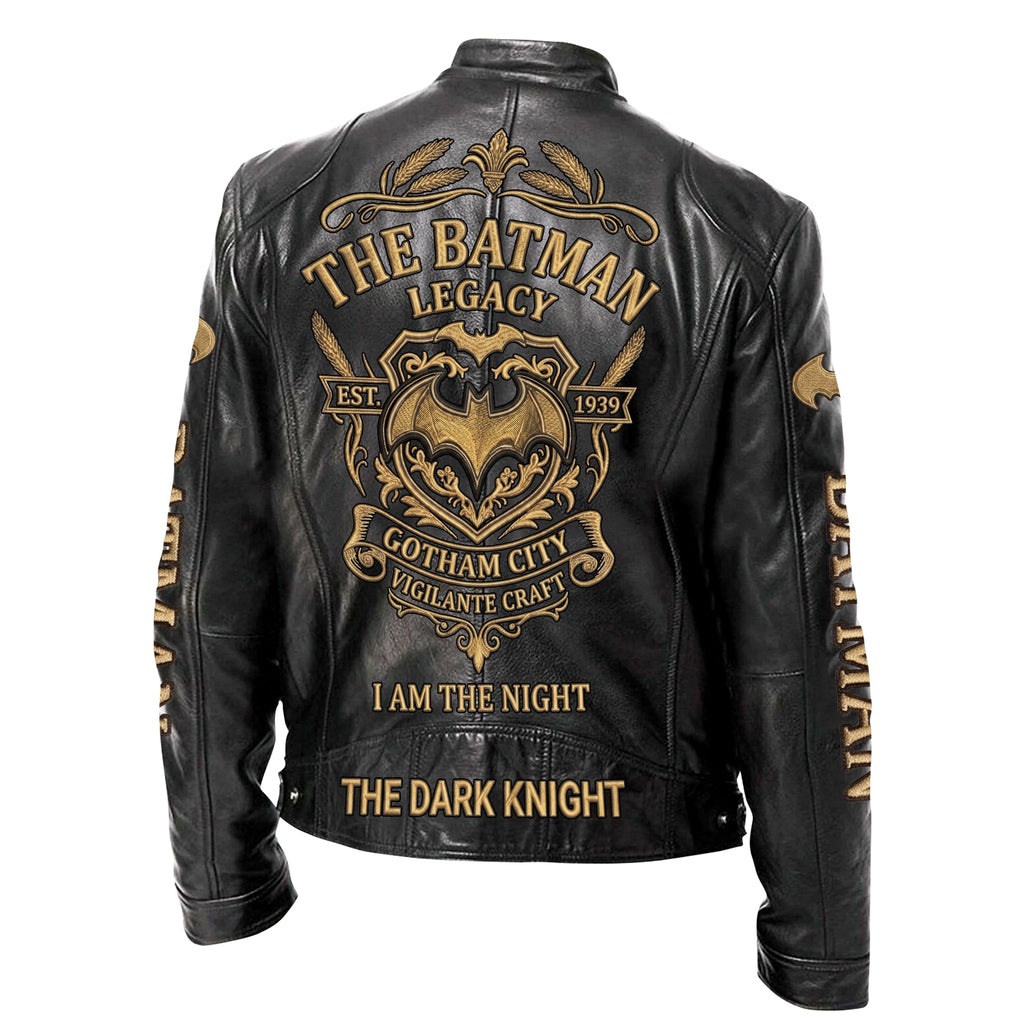 Dark Knight Est.1939 Vintage Collar Leather Jacket