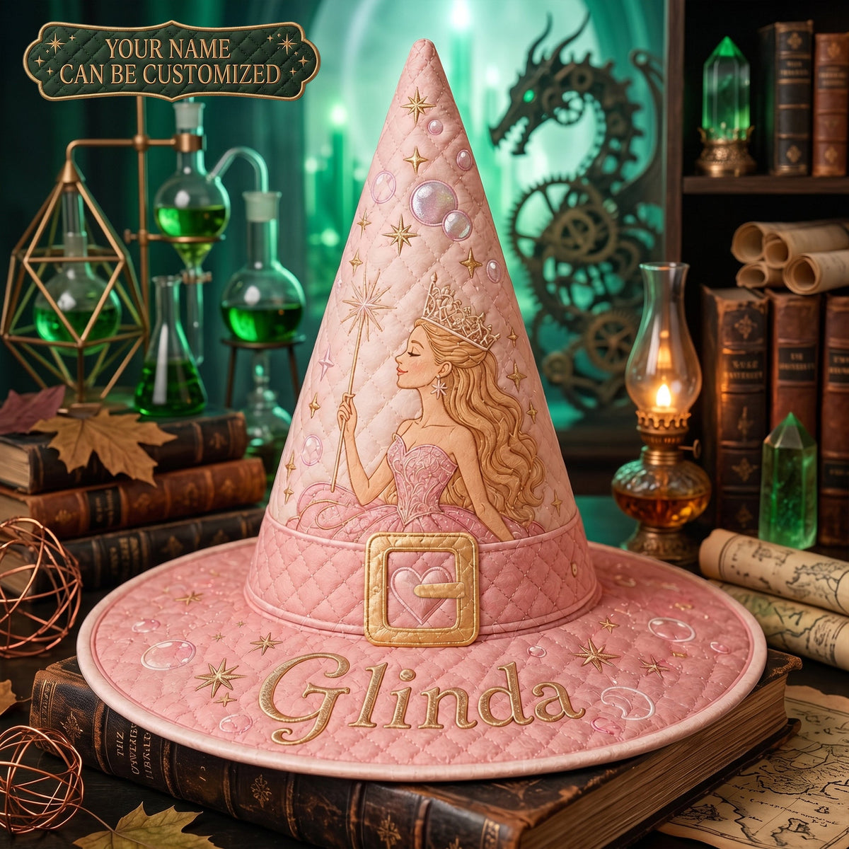Enchanted Friendship - Personalized Halloween Character Quilt Witch Hat