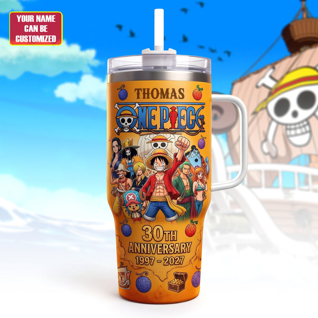 Anime Straw Hat - Personalized Anime Insulated Tumbler