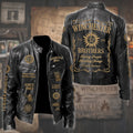 Hunter Brothers Est.1983 Vintage Collar Leather Jacket