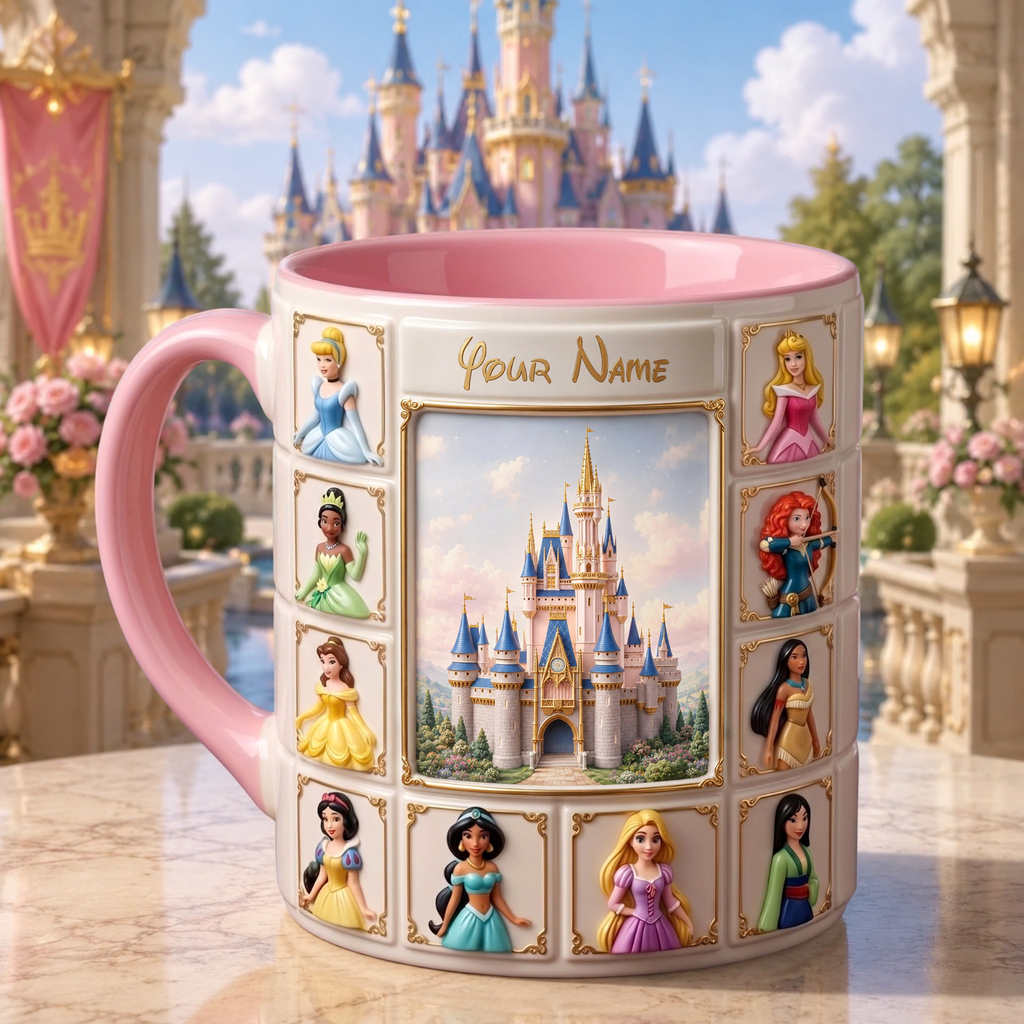 Personalized Magic Princess Mug – Custom Name Castle Mug Gift