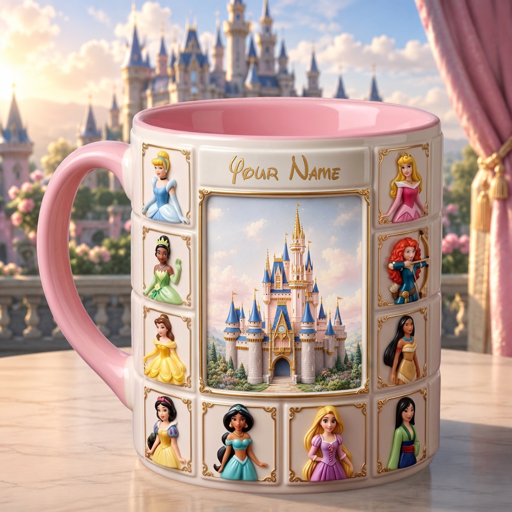 Personalized Magic Princess Mug – Custom Name Castle Mug Gift
