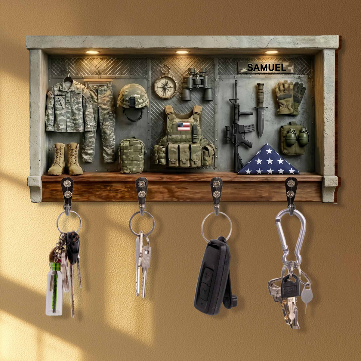 A Hero's Journey Military Gear, Key Holder, Gift For Veterans