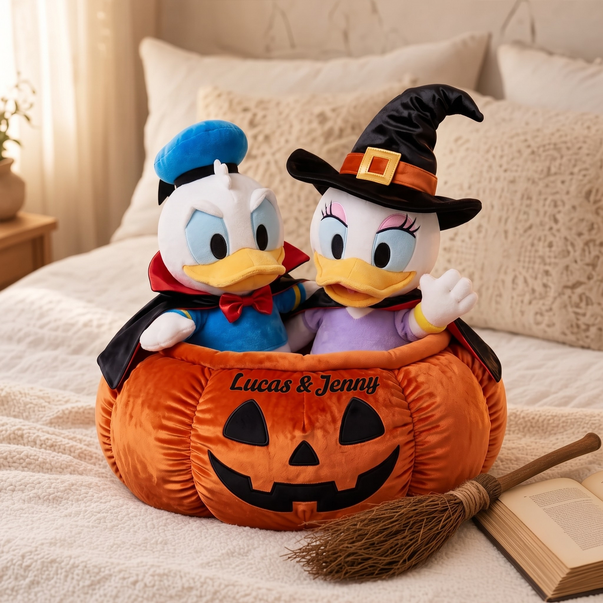 Custom Name Couple Magic Mouse & Friends Pillow - Personalized Shaped Pillow