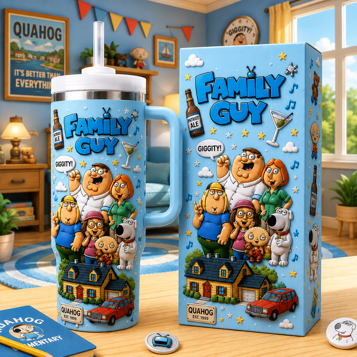 Custom Cartoon Family Tumbler – Personalized Tumbler With Handle