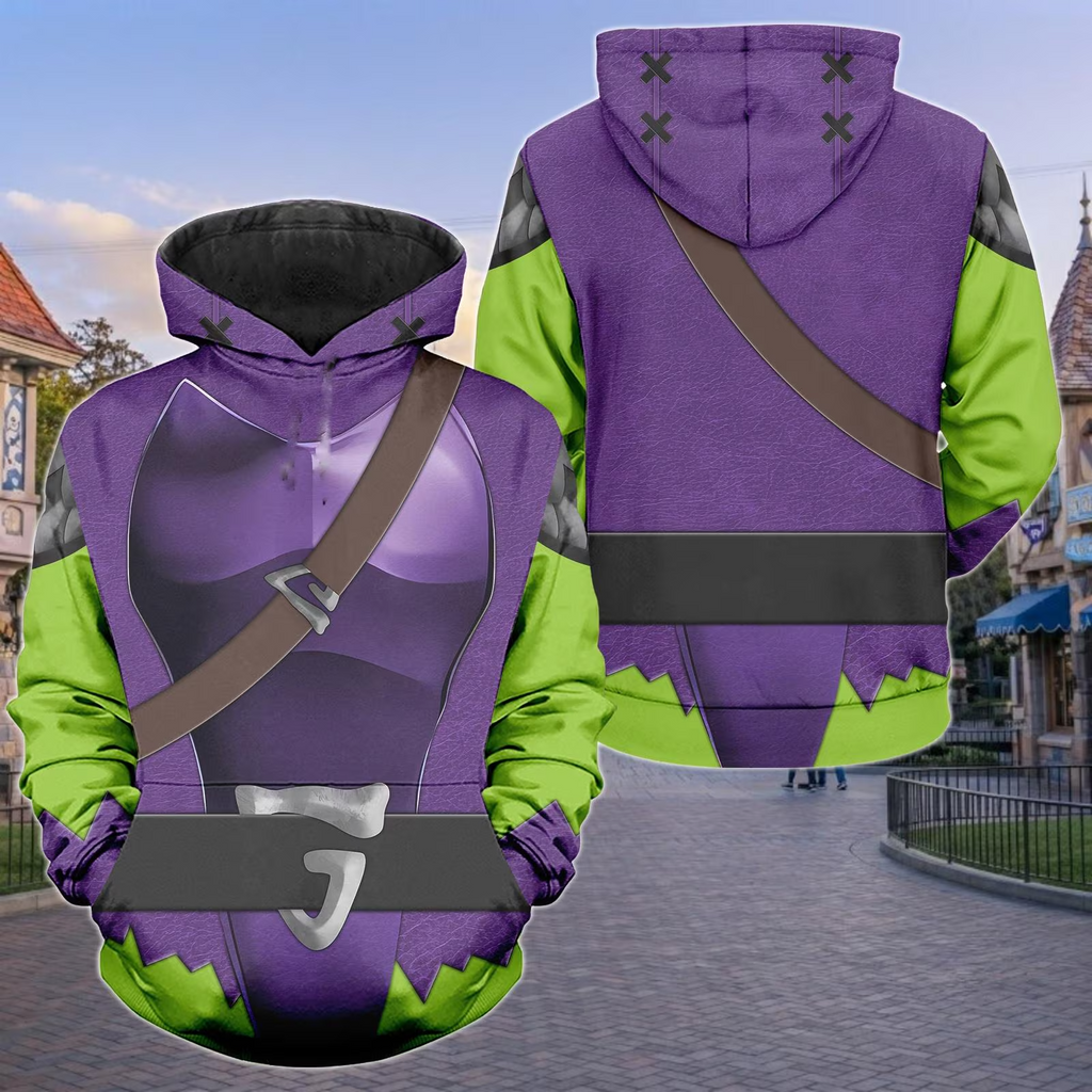 Personalized Purple & Green Villain Hoodie and Sweatpants Set