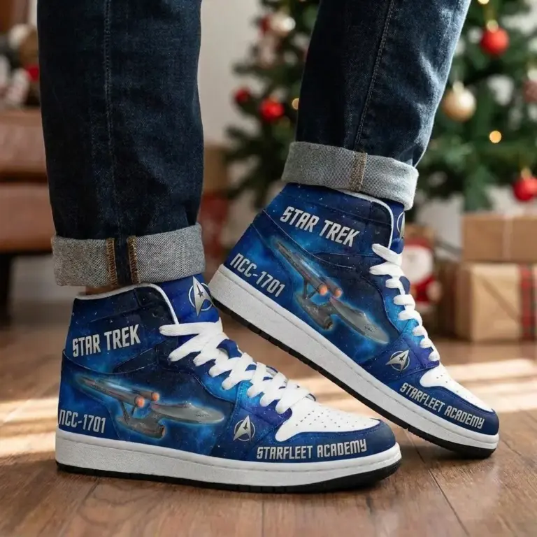 Galactic Starfleet AJ1 High Top Sneakers – Space Explorer Sci-Fi Fan Shoes