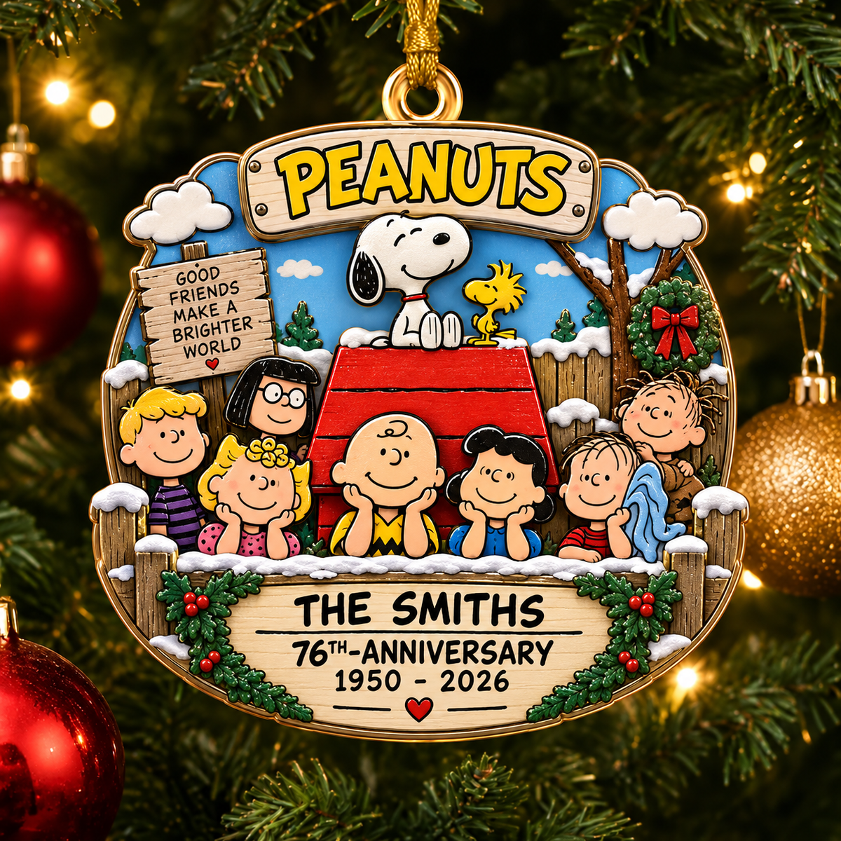 Classic Cartoon Friends Acrylic Ornament - Personalized Gifts For Christmas