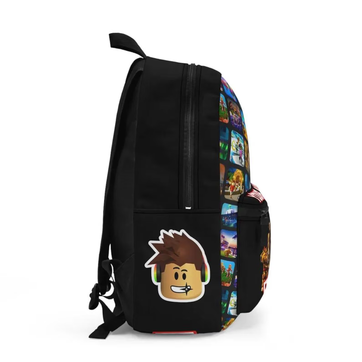 Block Game Backpack with Custom Name – Kids School Bag, Gamer Birthday Gift