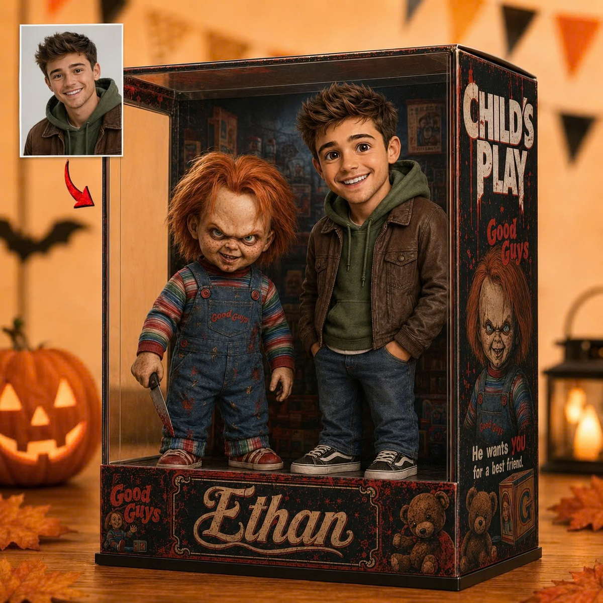 Custom Photo Horror Character Acrylic Plaque – Halloween Keepsake