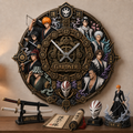 Anime Spirit Warrior Squad Acrylic Hanging Wall Clock - Personalized Gifts For Anime Lovers