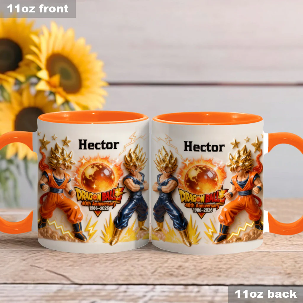 40 Anniversary Balls - Personalized Seven Balls Accent Mug