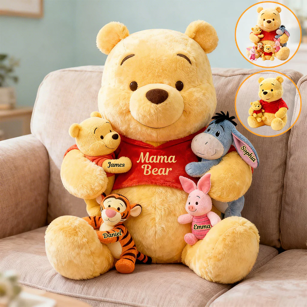 Mama Bear - Personalized Yellow Bear Premium Shaped Pillow