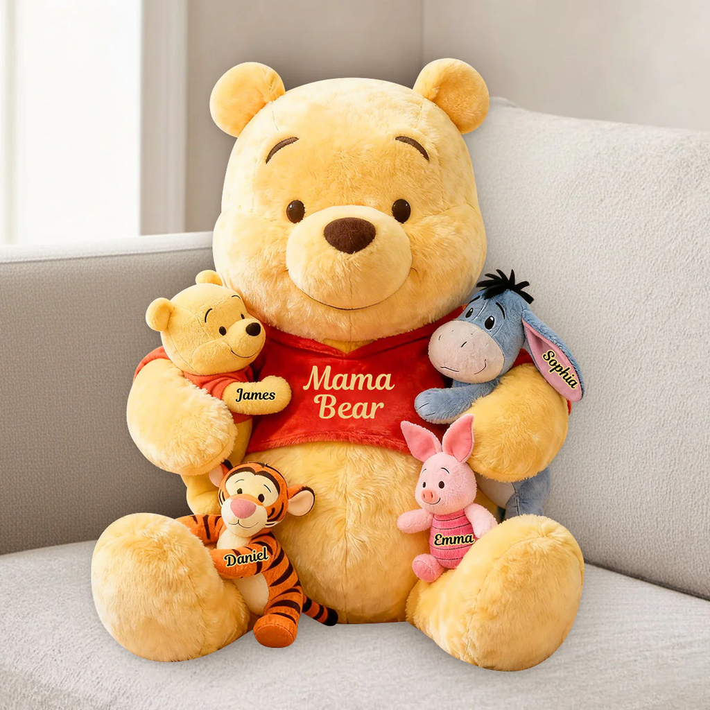 Mama Bear - Personalized Yellow Bear Premium Shaped Pillow