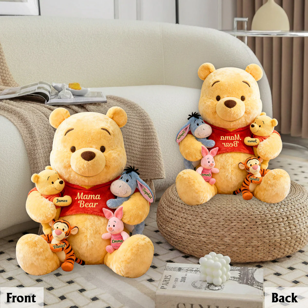 Mama Bear - Personalized Yellow Bear Premium Shaped Pillow