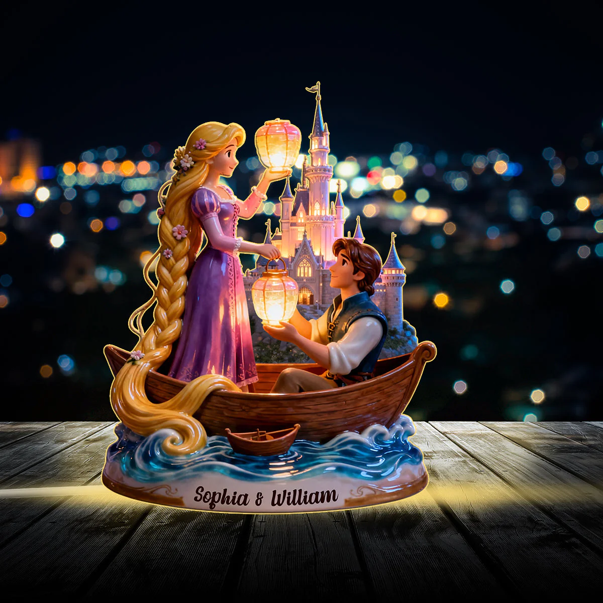 Our Night - Personalized Couple Acrylic LED Night Light