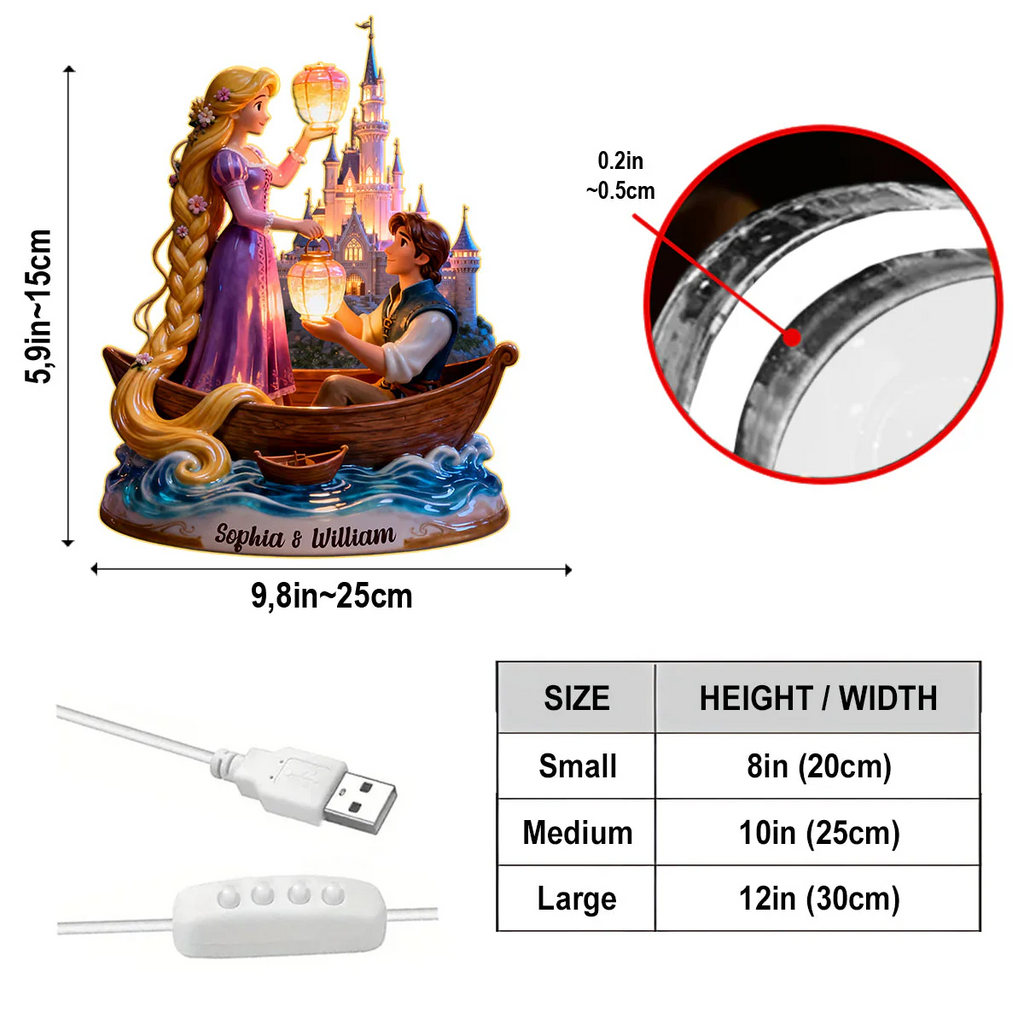 Our Night - Personalized Couple Acrylic LED Night Light