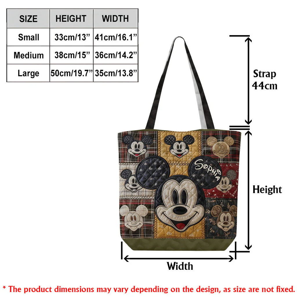 Magical Time - Personalized Mouse Quilted Tote Bag