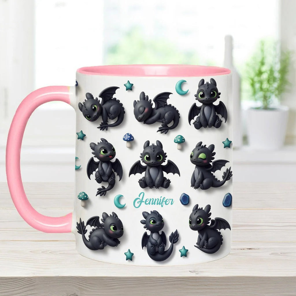 Adorable Dragon - Personalized Dragon Accent Mug