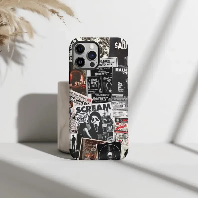 Retro Horror Characters Phone Case - Halloween Gift For Horror Movie Fans