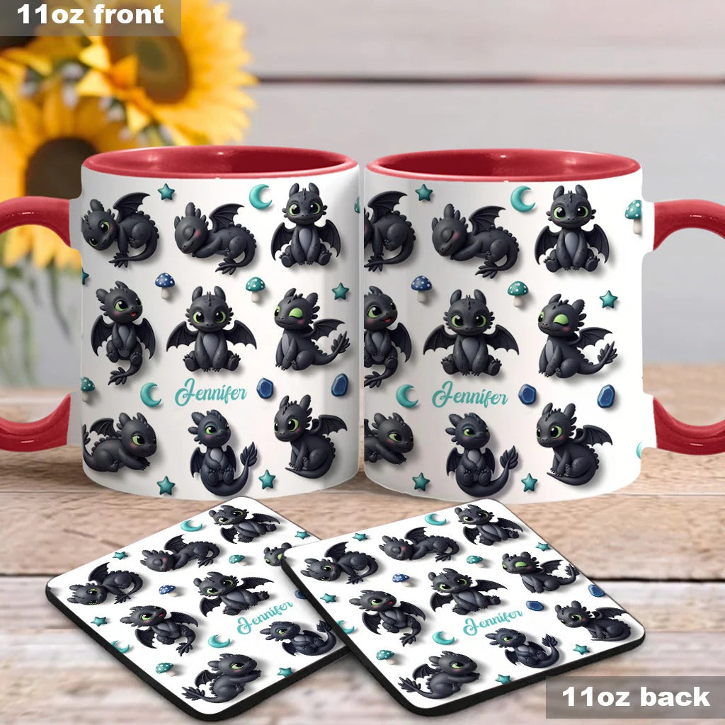 Adorable Dragon - Personalized Dragon Accent Mug