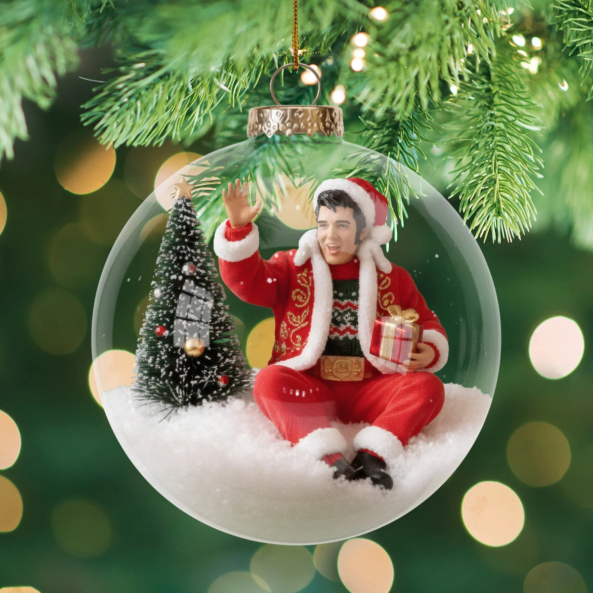 ELPR Legend Singer – Personalized Holiday Scene Custom Shaped Acrylic Ornament