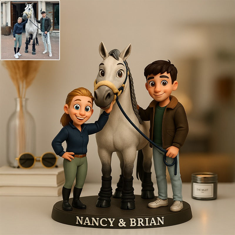 Custom Horse Photo Pixar Cartoon Style Acrylic Plaque