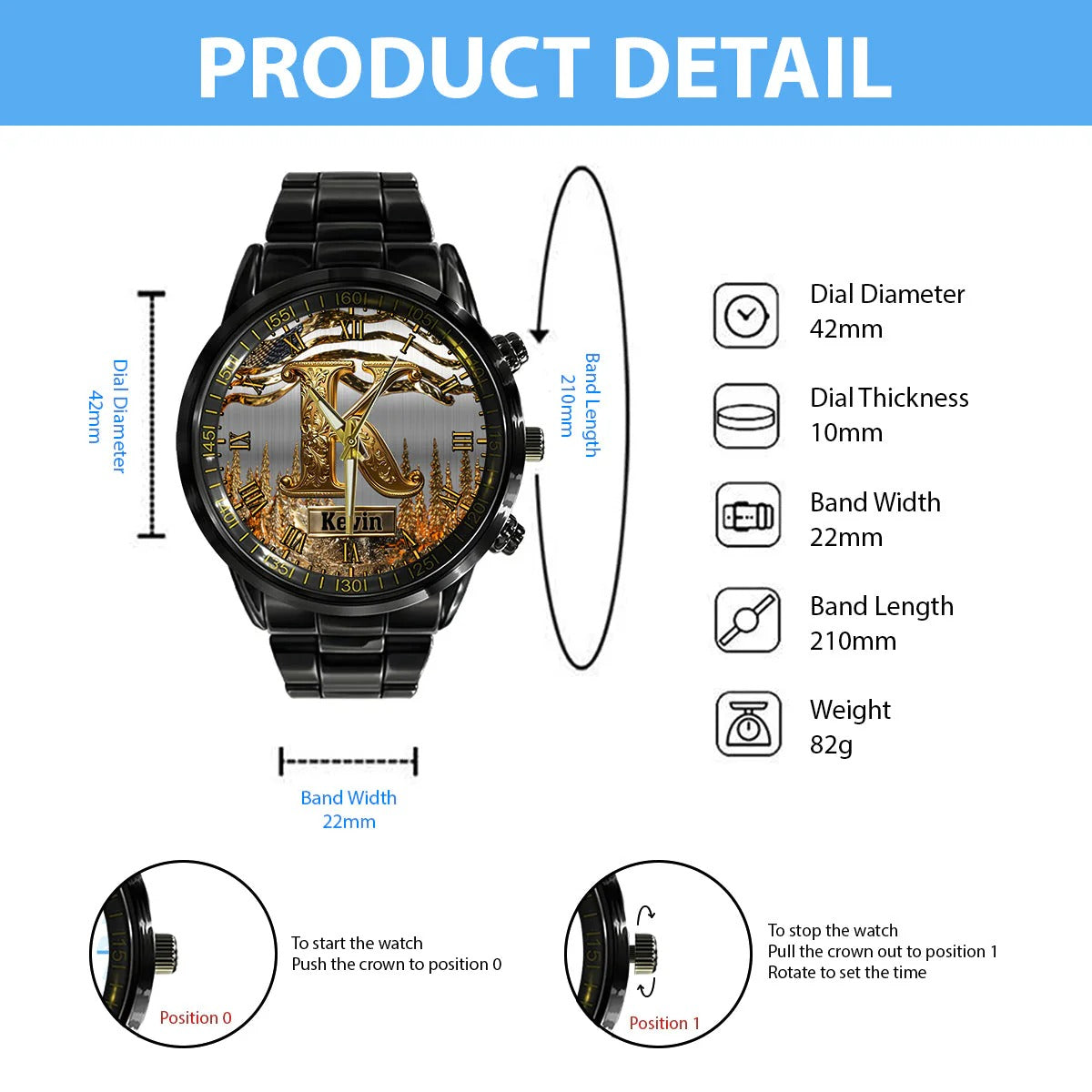 Name Initial Alphabet - Personalized Hand Watch