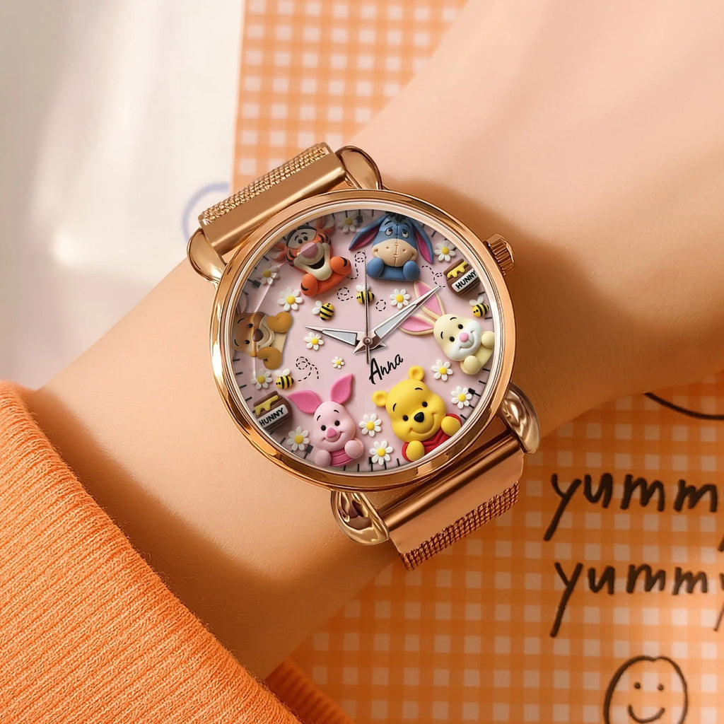 Personalized Christmas Gifts For Cartoon Lovers Mesh Strap Quartz Watch