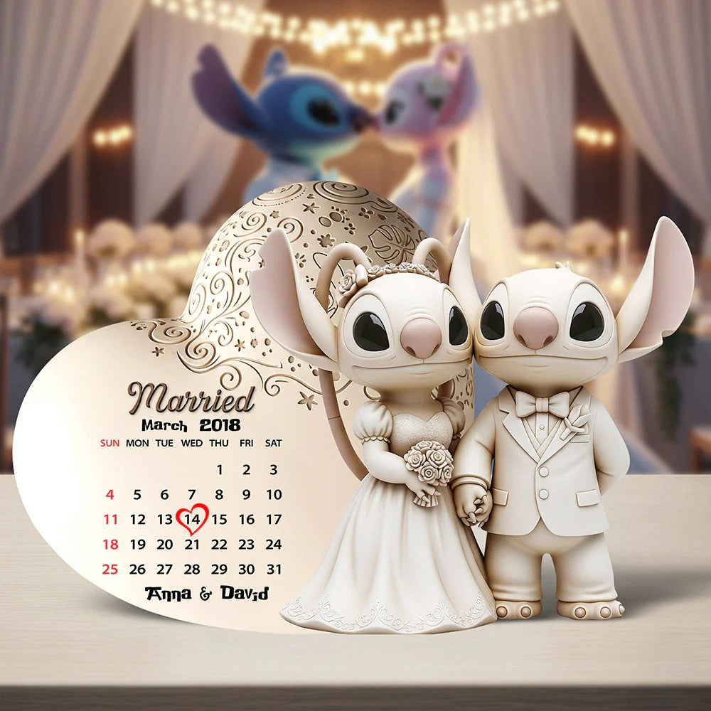 Cartoon Couple Acrylic Plaque - Personalized Gifts For Couple